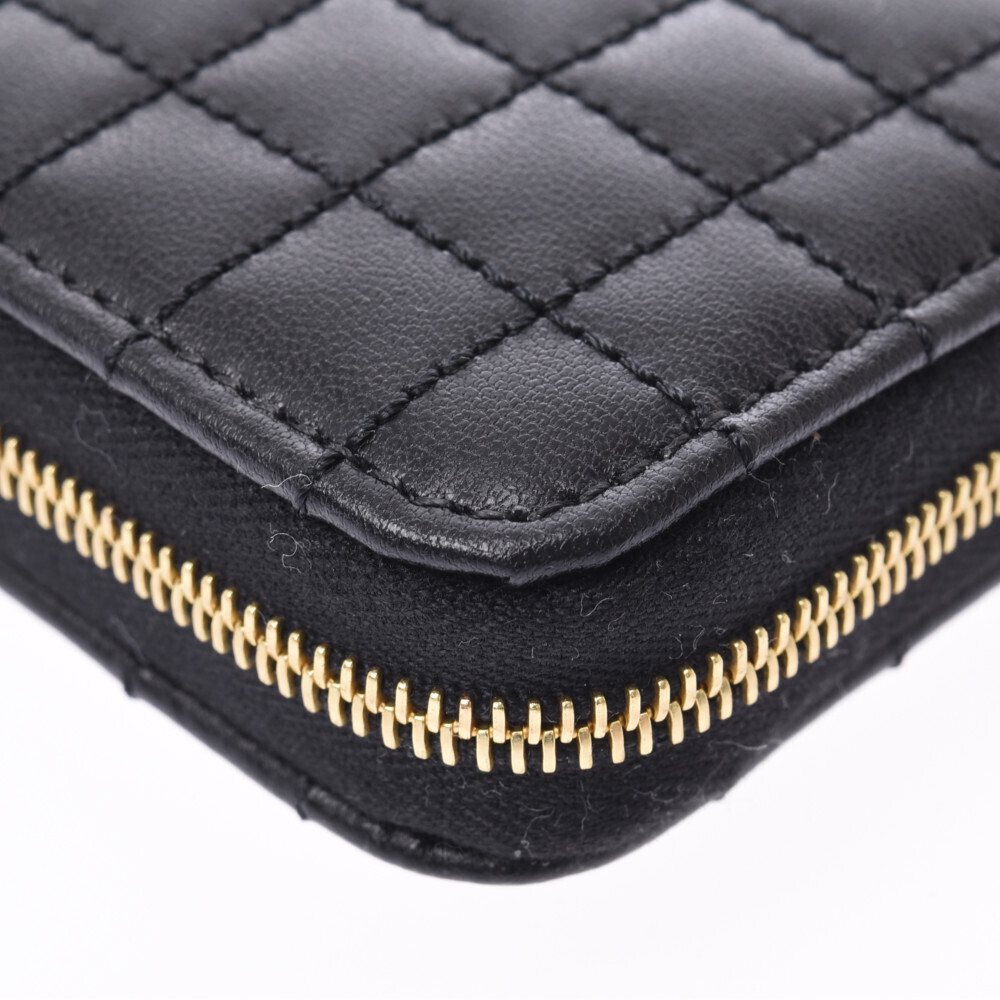 Celine Quilted Zip Round Black Leather Calfskin Wallet - Picture 7 of 12